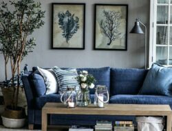 Denim Blue Couch Living Room