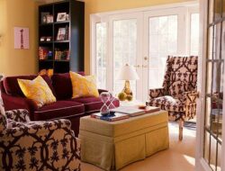 Mustard And Burgundy Living Room