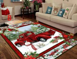 Red Truck Christmas Living Room Rug