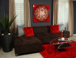 Red Brown And Black Living Room