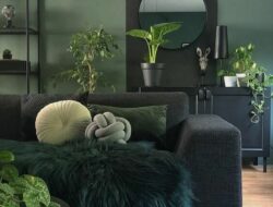 Monochromatic Green Living Room