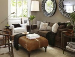 Living Room Decor Dark Brown Couch