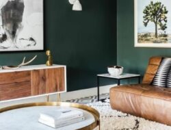 Dark Green And Brown Living Room