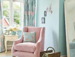 Duck Egg Blue And Pink Living Room