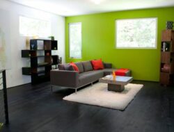 Lime Green Accent Wall Living Room