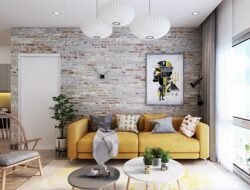 Modern Living Room With Brick Wall