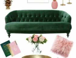 Blush Pink And Green Living Room