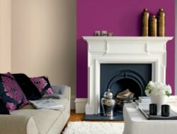 Purple Feature Wallpaper Living Room