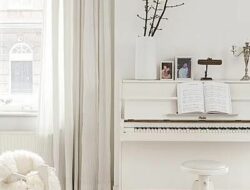 White Piano In Living Room