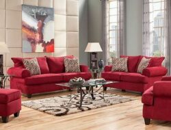 Red Microfiber Living Room Set