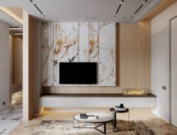 Wood And Marble Living Room