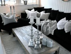 Silver Black And White Living Room
