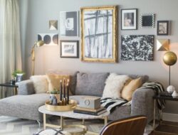 Grey Living Room Gold Accents