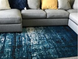 Dark Blue Living Room Rug