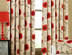Red And Cream Living Room Curtains