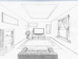 Living Room In One Point Perspective