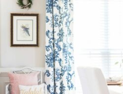 Blue Floral Curtains In Living Room