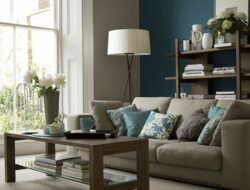 Teal Feature Wall Living Room