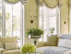 Country Living Room Window Treatments
