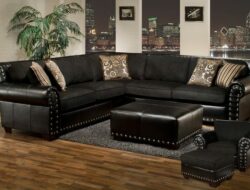 Black Leather Sectional Living Room