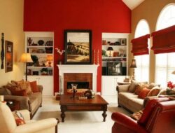 Red Accent Color Living Room