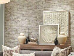 Faux Brick Accent Wall Living Room