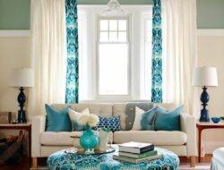 Turquoise Accents In Living Room