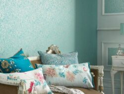 Turquoise Wallpaper Living Room