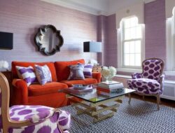 Burnt Orange And Purple Living Room