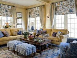 French Country Living Room Blue