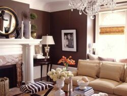 Chocolate Brown And Tan Living Room