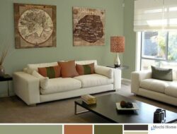 Sage Green And Orange Living Room