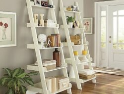 Living Room With Ladder Shelf