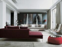 Grey And Wine Living Room