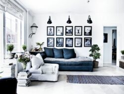 Blue Black And White Living Room