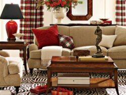 Red Plaid Living Room Furniture
