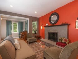Living Room Orange Accent Wall