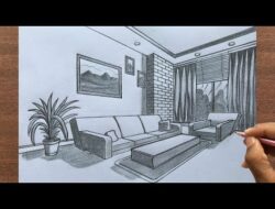 How To Draw A 3d Living Room