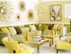 Olive Green And Yellow Living Room