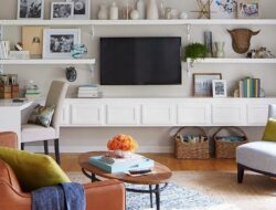 Living Room Design With Floating Shelves