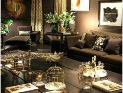Brown Gold And Grey Living Room