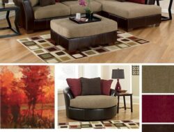 Maroon And Brown Living Room