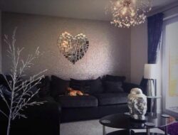 Living Room With Glitter Wallpaper