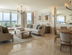 Living Room Marble Flooring Design