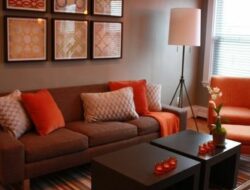 Orange And Tan Living Room