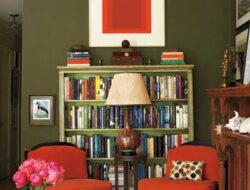 Olive Green And Orange Living Room