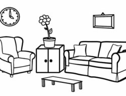 Living Room Black And White Clipart