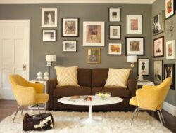 Yellow Grey And Brown Living Room