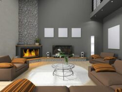 Modern Living Room Corner Fireplace