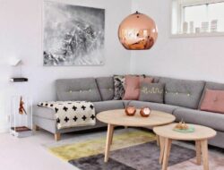 Living Room Grey And Rose Gold